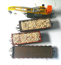 4 x Güterwagen Kran gealtert