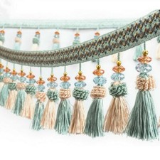 5 m Gardine Nähen Borte Kristall Perlen Quaste Gardine Fransen Spitzenborte Dekor