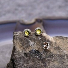 Peridot Ohrring, 925er Silber, Edelstein Ohrring (3563), Edelsteinschmuck