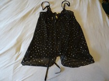 Süßes Negligee Top sexy transparent Glitzer Nachtwäsche Gr M 38 40 ev 42