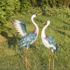 Gartenfigur Metall Reiher Set