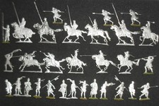 Zinnfiguren, Flachfiguren,  Europa 14./15.Jahrhundert, Ritter/Knechte  , Blank!