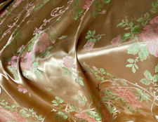 Antik XXL Bettüberwurf / Tagesdecke – Brokat Damast Rosen – UNBENUTZT