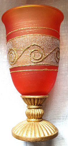 Dekorative vase orange gelb - dekorative,