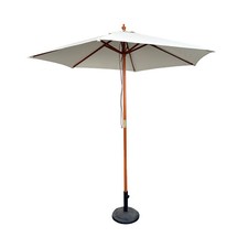 XXL Sonnenschirm Holz Gartenschirm Marktschirm Holzgestell Seilzug Ø4m UV15
