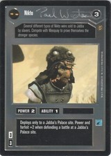 Star Wars CCG - Paul Weston (Nikto) - signed card - autograph