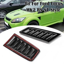 1Paar Motor Hauben Luftschlitze Für Ford Focus RS ST MK2 Style Schwarz glänzend