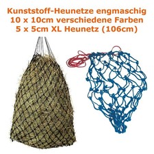 Heunetze engmaschig Futternetz Heusack 10x10cm XL 5x5cm Pferd Pony Heu Stall NEU
