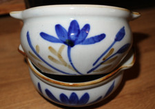 Steinzeug 2er Set Suppentassen glasiert ohne Unterteller - neuwertig