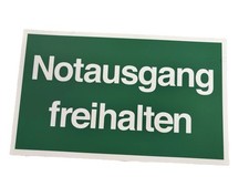 Hinweisschild 250x150mm "Notausgang  freihalten !" Grün Schild/ KSNr.1