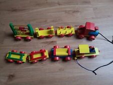 2 x HOLZZUG HOLZEISENBAHN WAGGONS ZUG HOLZ
