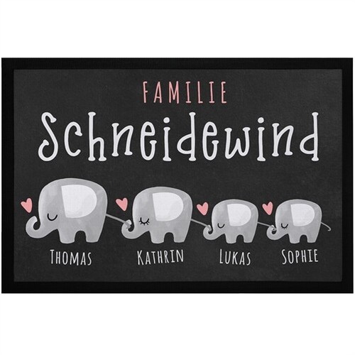 Fußmatte familie mit namen - familie,