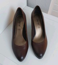 JANA PUMPS Gr. 38 Braun, Leder. High-Heels Schuhe Business Festlich Ungetragen