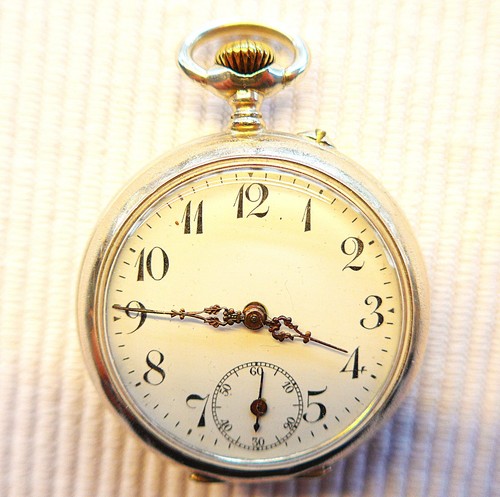 Silberne herren taschenuhr - silberne, herren-taschenuhr