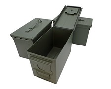 3x Original NATO Ausgabe 50 CAL Stahl Munitionsdose sicherer Behälter M2A1 Schwerlastbox