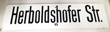 Originales Email-Bushaltestellenschild "Herboldshofer  Straße" (Fü/N?), gut erh.
