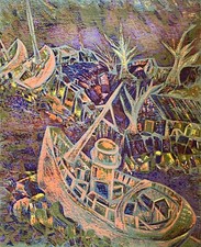 unsignierter Farbholzschnitt