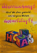 Diddl Postkarte - Nr. 96 - Depesche - Geburtstag - Überraschung - Spruch