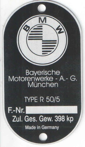 Bmw typenschild 5 alu - r,