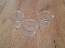 3er Set Kerzengläser Kerzenhalter Teelicht und Votiv Glas Transparent Klar