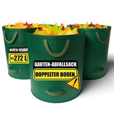 3 Stück Gartenabfallsack 272L mit doppeltem Boden  Laubsack  für Gartenabfälle