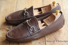 Gucci Braun Narbenleder Silber