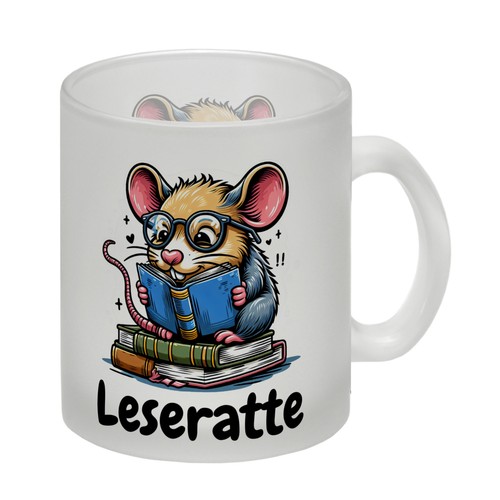 Leseratte glas tasse mit - leseratte,