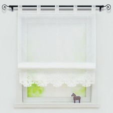 Raffrollo ohne Bohren Raffgardinen mit Schlaufen Küche Gardinen Voile Wohnzimmer