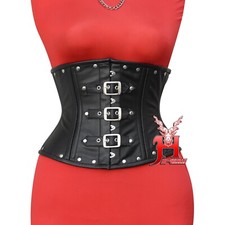 Leder Taillenkorsett Schnür Korsett Schwarz Corsage Bodyshaper Gothic Hi-86B