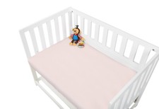 2er Set Pinolino Spannbetttuch 55x90 Beistellbett Wiege Bettlaken Jersey rosa 