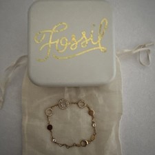 Fossil Damen Armband Roségold Goldfarbig Edelstahl Glitzersteine, edel- fast NEU