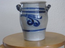 Vintage, sehr schöner, alter Steinguttopf, Gurkentopf, Schmalztopf