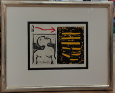 Coignard Originalradierung handsigniert farbig überarbeitet Blattgoldrahmen 