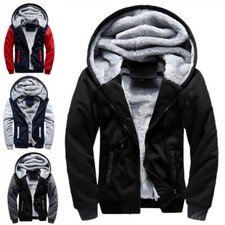 Herren Winterjacke Warm Fleecejacke Kapuzen Tops Sweatjacke Hoodie Jacke Outwear