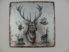 Blechschild, Reklameschild, Hirsch und Hirsche, Jagd Schild 30x30 cm