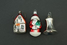 Lauscha Glas alter Christbaumschmuck Formteile Weihnachtsmann Haus Glocke 60er