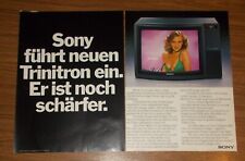 Seltene Werbung vintage SONY TRINITRON PLUS Farbfernseher - Jo Adler 1977