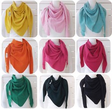 ITALY• 11 Farben • Schal leichtes Stricktuch Dreieckstuch Wollschal mit Kaschmir