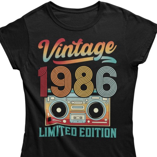 Vintage 1986 damen shirt - vintage, t-shirt