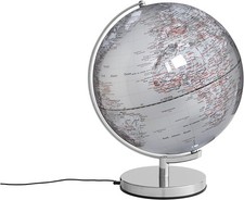 EMFORM Globus Stellar light, Ø 30cm, beleuchtet, silber, Weltkugel, Leuchtglobus