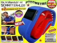 Armbanduhr m. Schrittzähler u.Kalorienverbrauch +2.Armband z. Wechseln PODOMETRE