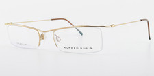 ALFRED SUNG Brille Gold Glossy AS 4522 50-18 140 Pure Titan Ultraleicht Halbrand