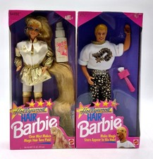 2x Mattel 1992 Hollywood Hair Barbie Puppe: Barbie 2308 + Ken 4829 / NrfB