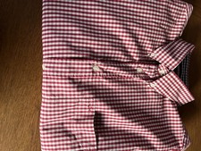 Paul & Shark Herren Oberhemd kariert rot / weiss Kragenweite 50