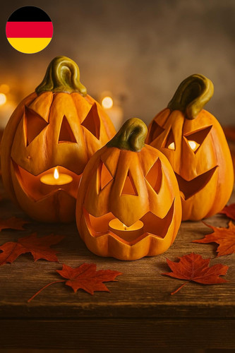 3er set halloween kürbisse - set,