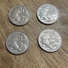 1966 20 Cent Münzen X 4 Wave