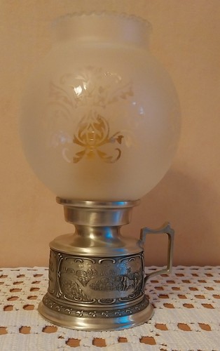 Windlicht zinnfuß kerze - zinnfuß,