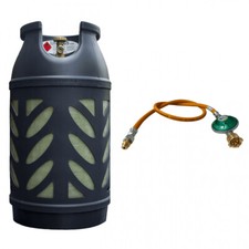 Premium Kunststoff Propan-Gasflasche 10 kg Umrüstset für Gasgrills und Koche