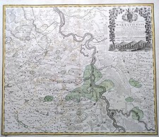 Worms Mannheim Alzey Kupferstich Landkarte, Original, 1752 Homann Erben