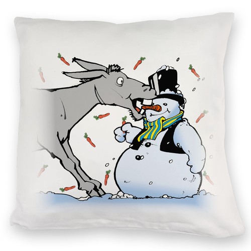 Kuschelkissen schneemann - kuschelkissen,